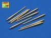 Aber 350L-05 Set of 9pcs 406mm long barrels for US ships for turrets without antiblast covers: North Carolina, Washington (1:350)